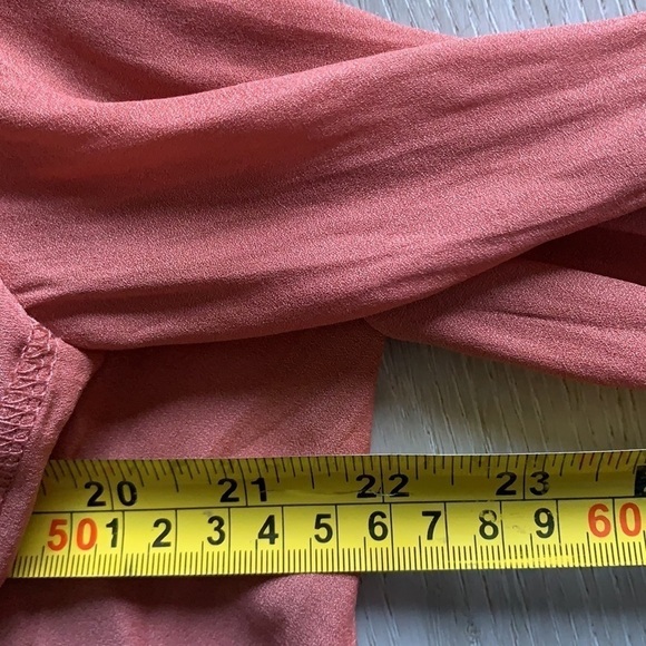 Anthropologie Liesel Maeve Cold Shoulder Ruffle Top blouse faux wrap L‎ orange - Picture 7 of 13